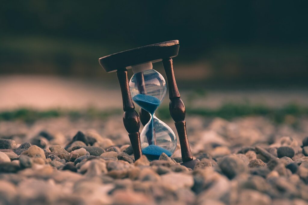 Hourglass with sand running out